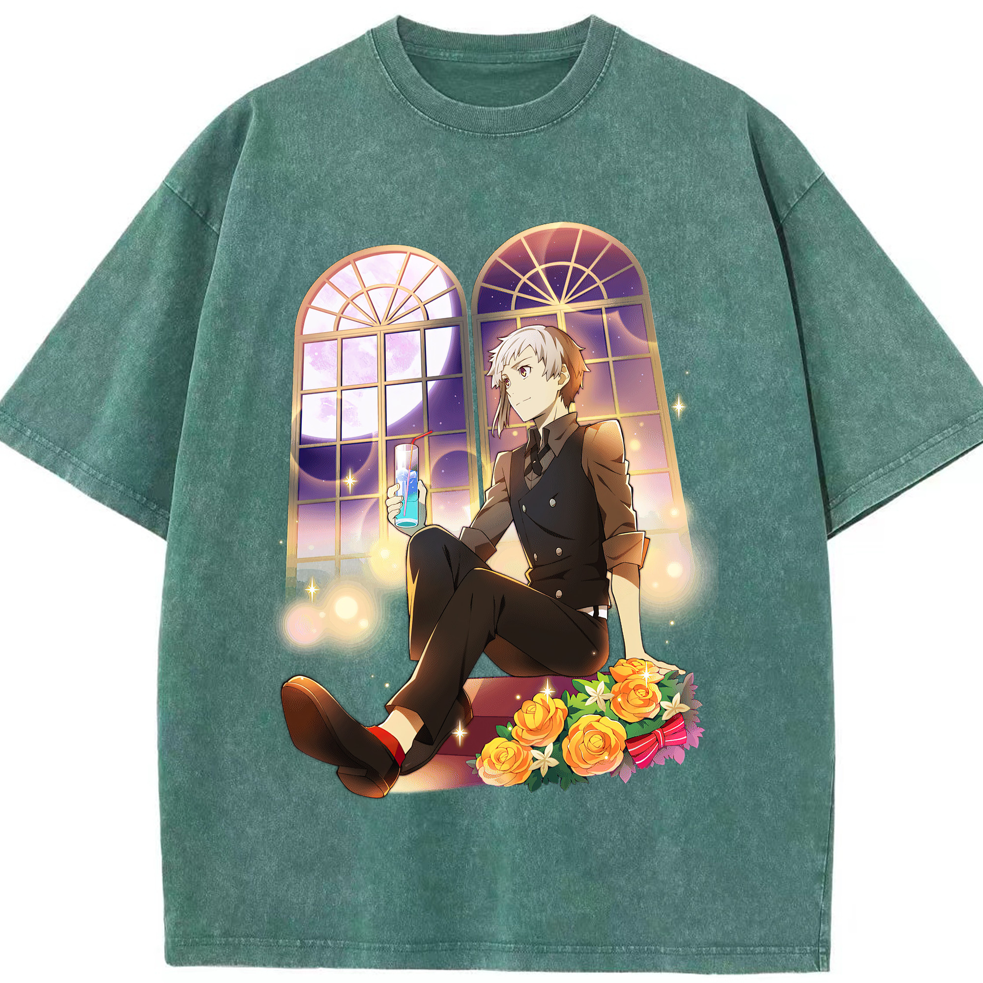 （画像用） 文豪ストレイドッグス Bungo Stray Dogs 綿100% ヴィンテージ風 半袖Tシャツ（フロントプリント）